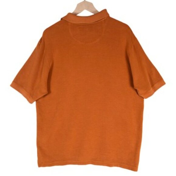 Tommy Bahama Sunset Orange 72% Silk Polo Preppy Islandcore Soft Classic L - Picture 2 of 9